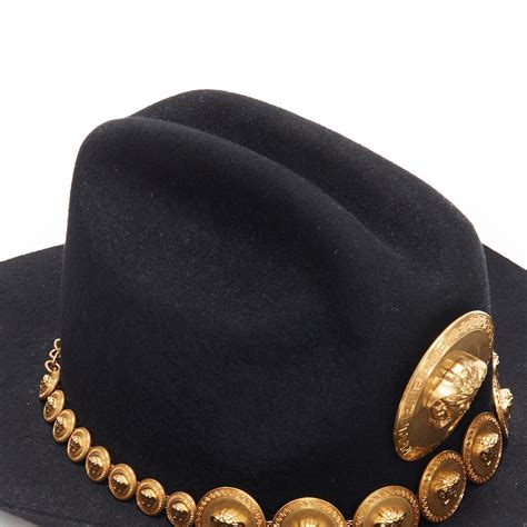 versace black and gold hat|versace cowboy hat.